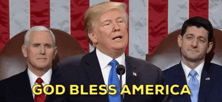 god bless america trump GIF by State of the Union address 2018