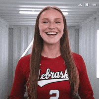 Excited Ncaa Volleyball GIF by Huskers